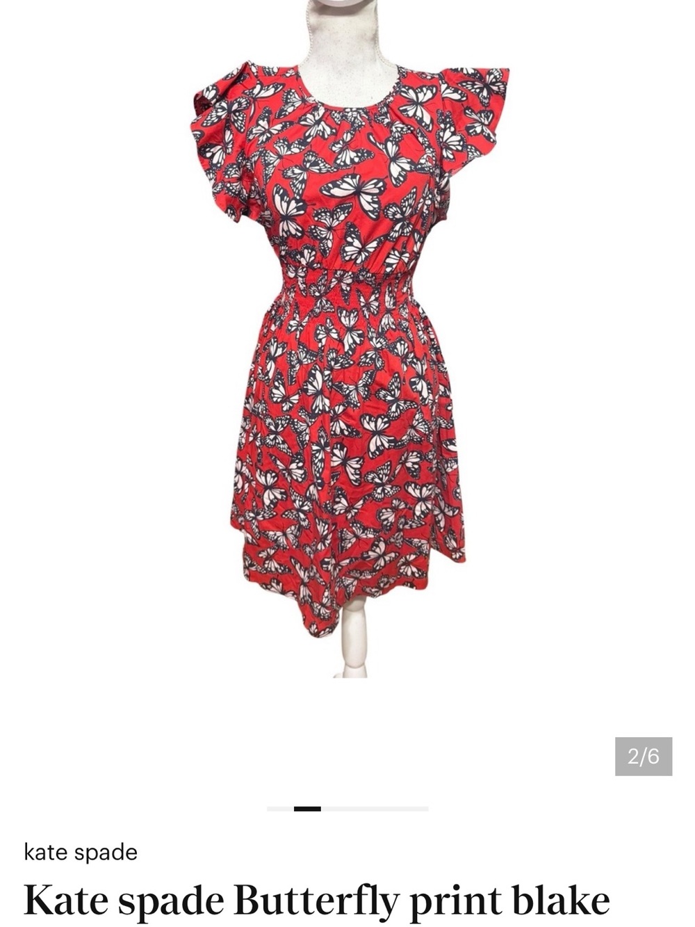 kate spade Red Butterfly Print Mini Dress